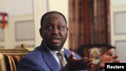 Central African Republic president Francois Bozize speaks during a news conference in Bangui January 8, 2013.