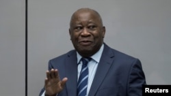 Tsohon shugaban Ivory Coast Laurent Gbagbo a kotun ICC da ke Hague a kasar Netherlands, ranar 15 ga watan Janairu, 2019. 