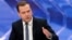Russia's Prime Minister Dmitry Medvedev speaks during a nationwide live TV show at Moscow's Ostankino TV center, Dec. 10, 2014.