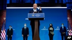 جو بایدن رئیس جمهوری منتخب به همراه برخی از گزینه‌های دولت آینده - روز سه‌شنبه 