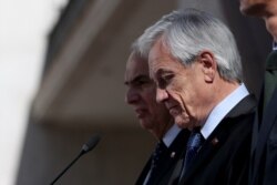 Chile's President Sebastian Pinera addresses the nation, in Santiago, Chile, Oct. 24, 2019.