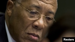 Mantan Presiden Liberia Charles Taylor hadir di pengadilan khusus untuk Sierra Leone di Leidschendam, barat Belanda (22/1).