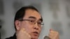 Thae Yong Ho, a former minister at the North Korean Embassy in London who came to Seoul with his family in 2016, speaks during a press conference at the Seoul Foreign Correspondent Club in Seoul, South Korea, Wednesday, Feb. 19, 2020. (AP Photo/Ahn…