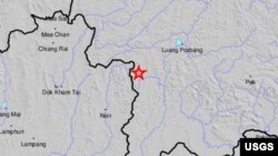 Thailand's earthquake location map, Nov. 21, 2019 (Credit: USGS)