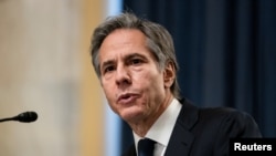 Antony J. Blinken, di US Capitol di Washington, DC, AS, 19 Januari 2021. (Foto: Alex Edelman via REUTERS)
