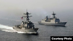 美韩海军2017年4月25日举行联合演练（美国海军照片）