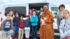 Buddhist monk Sutham Nateetong is walking across the USA to promote peace
