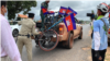 Kok Kong police interrupted a youth biking campaign taking away their bikes as they intended to bike from Koh Kong to Phnom Penh to submit a petition to have "Kok Kong Krav Island" a protected area, in Koh Kong province, June 3, 2020. (Courtesy photo of Alex Gonzalez Davidson)