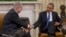 President Barack Obama and Israeli Prime Minister Benjamin Netanyahu shake hands during their meeting in the Oval Office of the White House in Washington, Monday, March 3, 2014.
