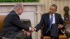 President Barack Obama and Israeli Prime Minister Benjamin Netanyahu shake hands during their meeting in the Oval Office of the White House in Washington, March 3, 2014.