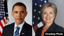美国总统奥巴马和前美国国务卿希拉里•克林顿