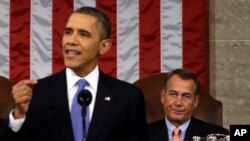 2013년 2월 미 의사당에서 국정연설을 하고 있는 오바마 대통령