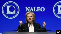 Hillary Clinton, candidate démocrate à la présidentielle aux Etat-Unis, le 18 juin 2015 à Las Vegas.(AP Photo/David Becker) 