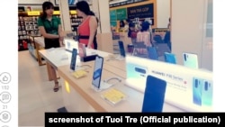 A shop selling Huawei phones in Vietnam
