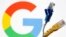 Foto ilustrasi yang menunjukkan logo Google dengan kabel ethernet. (Foto: Reuters/Dado Ruvic)