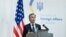 រដ្ឋមន្ត្រី​ការបរទេស​សហរដ្ឋអាមេរិក​លោក Antony Blinken ថ្លែង​នៅក្នុង​សន្និសីទ​សារព័ត៌មាមួយ នៅ​ទីក្រុង​កៀវ ប្រទេស​អ៊ុយក្រែន នាថ្ងៃទី១៥ ខែឧសភា ឆ្នាំ ២០២៤។ 
