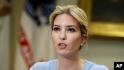 FILE - Ivanka Trump hosts a meeting on human trafficking with congressional leaders, May 17, 2017, in Washington. (AP Photo/Evan Vucci)