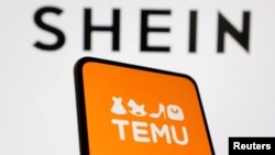 资料照片: Temu和SHEIN标识