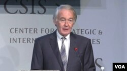 에드워드 마키 민주당 상원의원이 29일 워싱턴 전략국제문제연구소(CSIS)에서 열린 정책 토론회에서 연설했다.