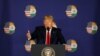U.S. President Donald Trump speaks during a news conference in New Delhi, India, Feb. 25, 2020.