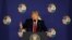 U.S. President Donald Trump speaks during a news conference in New Delhi, India, Feb. 25, 2020.