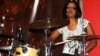 Bianca Nobanda pounds the drums....She's a rarity in modern rock music: a black African woman