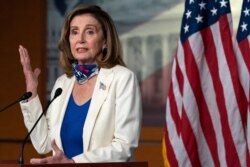 FILE - House Speaker Nancy Pelosi of Calif., speaks during a weekly news conference on Capitol Hill in Washington, Oct. 1, 2020.