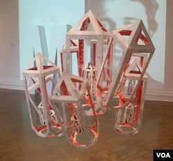 “Savikalpa Samadhi” is a screenprint cut paper sculpture by Corcoran fine art major Hope Sorensen. (Photo: VOA/J. Taboh)