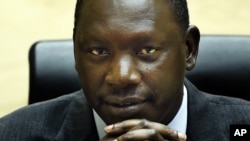 Congolese warlord Thomas Lubanga awaits his sentence in the courtroom of the International Criminal Court (ICC) in The Hague, July 10, 2012.