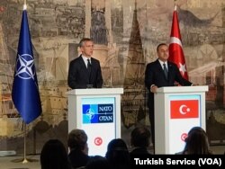 NATO General Secretary Jens Stoltenberg and Turkish Foreign Minister Mevlüt Çavuşoğlu