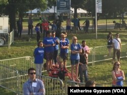 Supporters gather to hear Democratic presidential candidate Bernie Sanders speak outside R.F.K. Stadium, in southeast Washington, June 9, 2016.