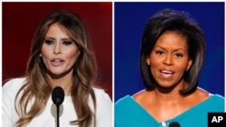 میشل اوباما سال ۲۰۰۸ - ملانیا ترامپ ۲۰۱۶