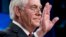 L'ex secrétaire d'État, Rex Tillerson, fait ses adieux lors d'une conférence de presse au Département d'État à Washington, le 13 mars 2018.