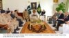 Prime Minister Muhammad Nawaz Sharif chairing a consultative meeting on Yemen-Saudi Arabia issue, in Islamabad, April 13, 2015.