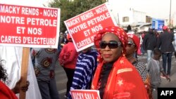 Des Sénégalais manifestent pour des élections libres et transparentes, le 9 février 2018 à Dakar, le 9 février 2018.