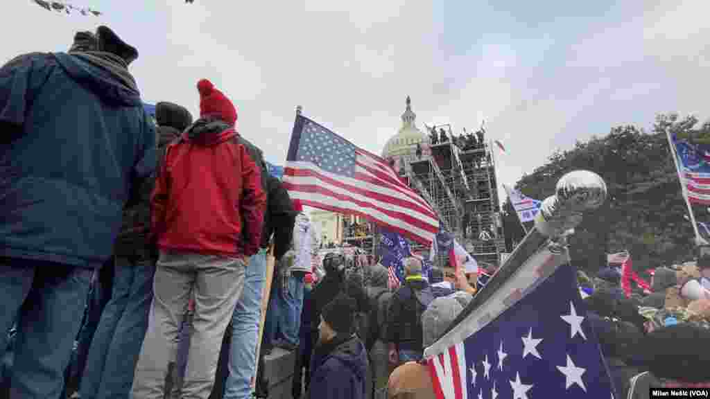 USA, Washington, protest of Trump supporters in front of Capitol Hill
