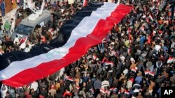 تظاهرات حامیان مقتدی صدر در منطقه دولتی بغداد