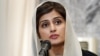 Pakistan's Foreign Minister Hina Rabbani Khar speaks during a press conference in Kabul, Afghanistan, February 1, 2012.