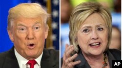 미국 대통령 선거에 출마한 공화당 도널드 트럼프 후보(왼쪽)와 힐러리 클린턴 후보.