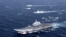 中国辽宁号航空母舰与随行船队在南中国海演习（2016年12月）