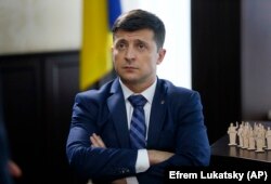 UKRAINE -- Ukrainian comedian, Volodymyr Zelenskiy is seen during the shooting of a popular TV series, where he plays the president during the filming in Kyiv, February 6, 2019