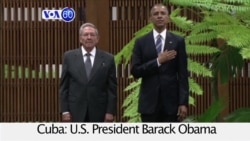 VOA60 World- President Barack Obama meets with Cuban President Raul Castro during historic visit to Cuba