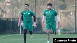 اویس عزیزی و حمید الله وکیلی دروازه بان های تیم ملی فوتبال افغانستان