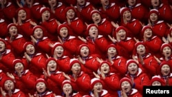 North Korean cheerleaders