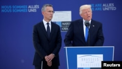 Rais Donald Trump akiwa Makao Makuu ya NATO