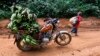 FILE - A motorbike taxi laden with locally-picked bananas is seen parked on the dirt track between the town of Mundemba and the village of Fabe, June 8, 2012. 