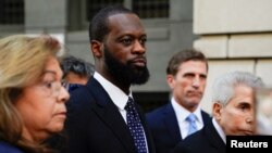 Rapper Prakazrel "Pras" Michel leaves U.S. federal court after being found guilty in Washington
