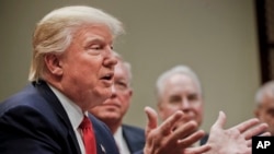 Le président américain Donald Trump à la Maison Blanche, 17 février 2017.