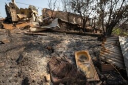 A view of a burnt warehouse after a fire at the village of Roda, near Macao, in central Portugal, July 23, 2019.