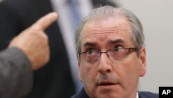 Le président suspendu du parlment Eduardo Cunha Brésil au Parlement à Brasilia, au Brésil, le 19 mai 2016.